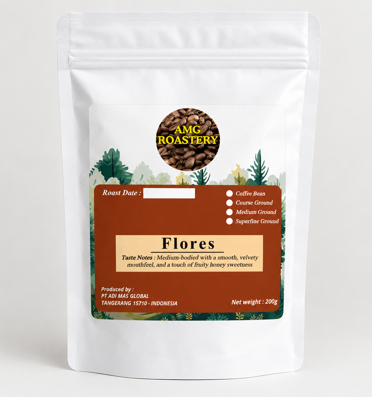 Premium Flores Arabica Coffee Grounds | Nutty, Smooth – Freshly Roasted and Vacuum-Sealed